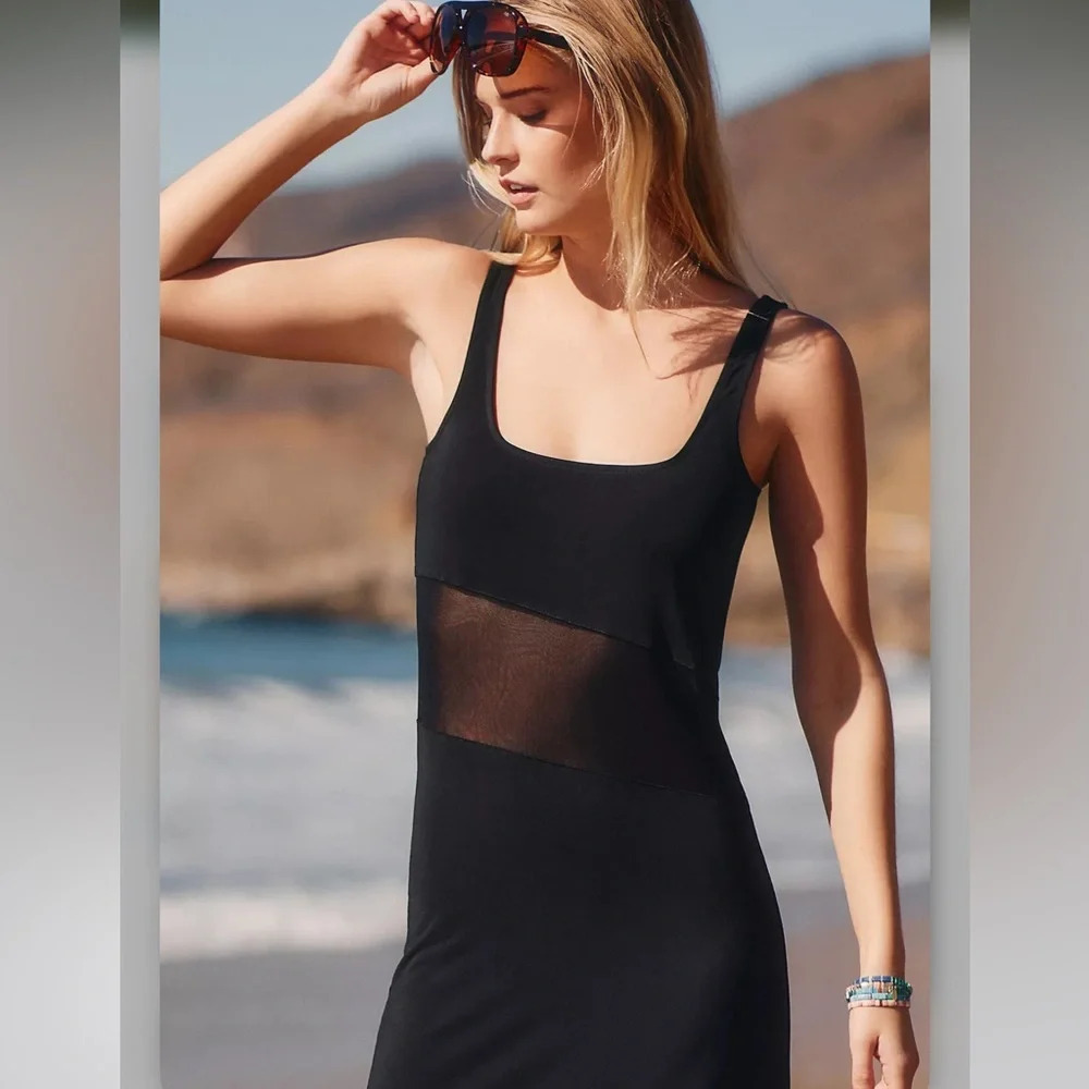 Solid & Striped Kimberly Tank Coverup Dress Black Size S NWT - Picture 3 of 12